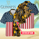 Guinness Custom Name 3D Button 3D Button Hawaiian Shirt Gift for Men Dad Father Gift for Men Dad Father 3HS-N5N4