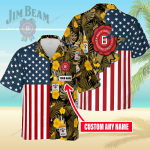Jim Beam Custom Name 3D Button 3D Button Hawaiian Shirt Gift for Men Dad Father Gift for Men Dad Father 3HS-V2F7