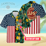 Jameson Irish Whiskey Custom Name 3D Button 3D Button Hawaiian Shirt Gift for Men Dad Father Gift for Men Dad Father 3HS-H1M2