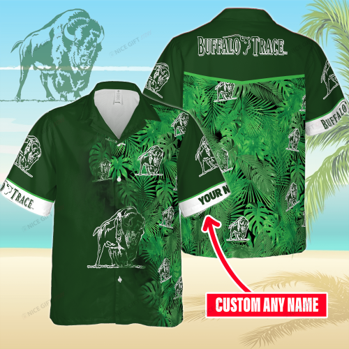 Buffalo Trace Custom Name 3D Button 3D Button Hawaiian Shirt Gift for Men Dad Father Gift for Men Dad Father 3HS-Z9D2