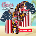 Coors Light Custom Name 3D Button 3D Button Hawaiian Shirt Gift for Men Dad Father Gift for Men Dad Father 3HS-M3K8