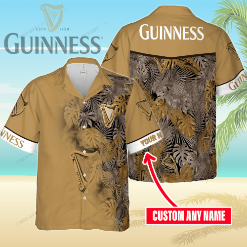 Guinness Custom Name 3D Button 3D Button Hawaiian Shirt Gift for Men Dad Father Gift for Men Dad Father 3HS-H8V4