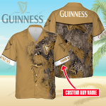Guinness Custom Name 3D Button 3D Button Hawaiian Shirt Gift for Men Dad Father Gift for Men Dad Father 3HS-H8V4