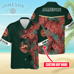 Jameson Irish Whiskey Custom Name 3D Button 3D Button Hawaiian Shirt Gift for Men Dad Father Gift for Men Dad Father 3HS-F4R7