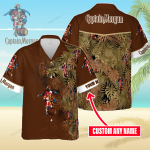 Captain Morgan Custom Name 3D Button 3D Button Hawaiian Shirt Gift for Men Dad Father Gift for Men Dad Father 3HS-N2N4