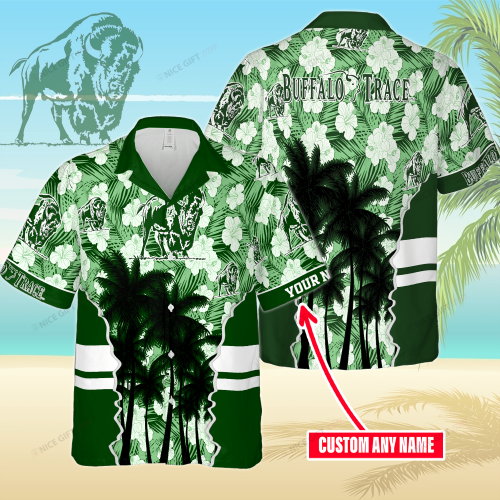 Buffalo Trace Custom Name 3D Button 3D Button Hawaiian Shirt Gift for Men Dad Father Gift for Men Dad Father 3HS-I1B8