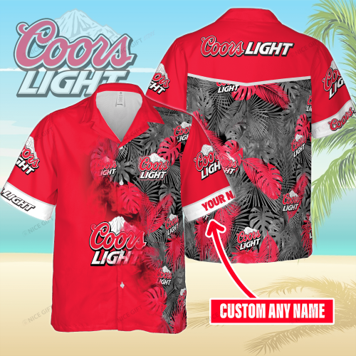 Coors Light Custom Name 3D Button 3D Button Hawaiian Shirt Gift for Men Dad Father Gift for Men Dad Father 3HS-Y7A8