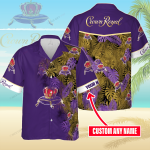 Crown Royal Custom Name 3D Button 3D Button Hawaiian Shirt Gift for Men Dad Father Gift for Men Dad Father 3HS-Q8L3