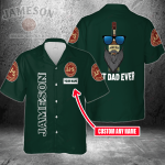 Jameson Irish Whiskey Custom Name Best Dad Ever 3D Button 3D Button Hawaiian Shirt Gift for Men Dad Father Gift for Men Dad Father 3HS-S5T4