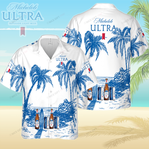 Michelob ULTRA 3D Button 3D Button Hawaiian Shirt Gift for Men Dad Father Gift for Men Dad Father 3HS-D8B0