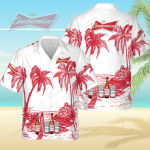 Budweiser 3D Button 3D Button Hawaiian Shirt Gift for Men Dad Father Gift for Men Dad Father 3HS-X1N5