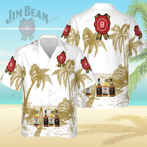Jim Beam 3D Button 3D Button Hawaiian Shirt Gift for Men Dad Father Gift for Men Dad Father 3HS-Y8D0