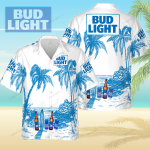 Bud light 3D Button 3D Button Hawaiian Shirt Gift for Men Dad Father Gift for Men Dad Father 3HS-Q3K3