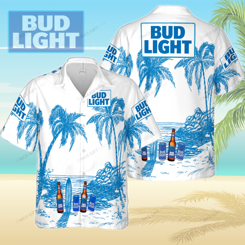 Bud light 3D Button 3D Button Hawaiian Shirt Gift for Men Dad Father Gift for Men Dad Father 3HS-Q3K3