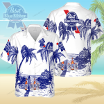 Pabst Blue Ribbon 3D Button 3D Button Hawaiian Shirt Gift for Men Dad Father Gift for Men Dad Father 3HS-A2H8