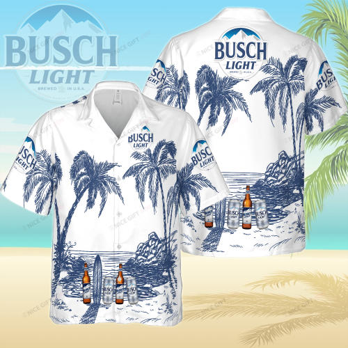 Busch Light 3D Button 3D Button Hawaiian Shirt Gift for Men Dad Father Gift for Men Dad Father 3HS-N9S3