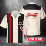 Budweiser Custom Name 3D Button 3D Button Hawaiian Shirt Gift for Men Dad Father Gift for Men Dad Father 3HS-Y6B1
