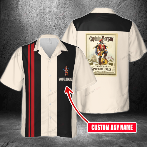 Captain Morgan Custom Name 3D Button 3D Button Hawaiian Shirt Gift for Men Dad Father Gift for Men Dad Father 3HS-Z5B8