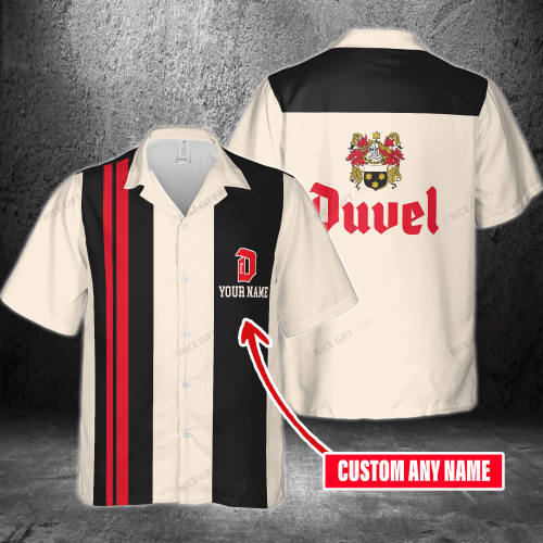 Duvel Custom Name 3D Button 3D Button Hawaiian Shirt Gift for Men Dad Father Gift for Men Dad Father 3HS-W5S3