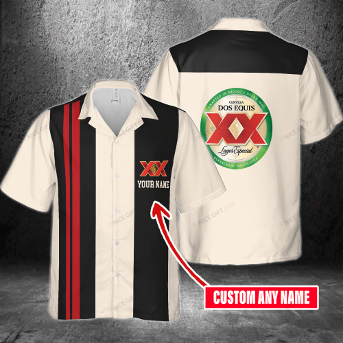 Dos Equis XX Custom Name 3D Button 3D Button Hawaiian Shirt Gift for Men Dad Father Gift for Men Dad Father 3HS-W6S4