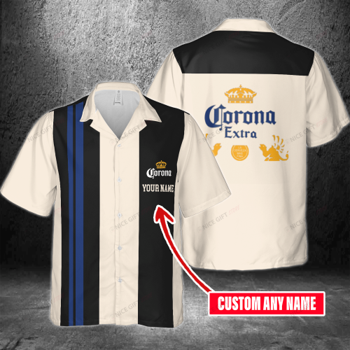 Corona Extra Custom Name 3D Button 3D Button Hawaiian Shirt Gift for Men Dad Father Gift for Men Dad Father 3HS-A0T0