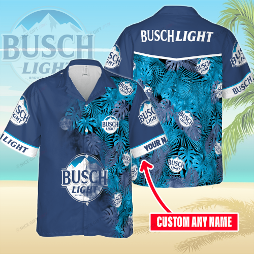 Busch Light Custom Name 3D Button 3D Button Hawaiian Shirt Gift for Men Dad Father Gift for Men Dad Father 3HS-H3W3