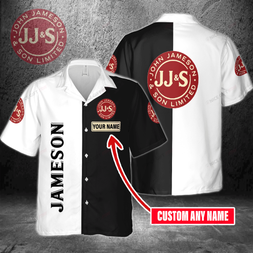 Jameson Irish Whiskey Custom Name 3D Button 3D Button Hawaiian Shirt Gift for Men Dad Father Gift for Men Dad Father 3HS-R5S3
