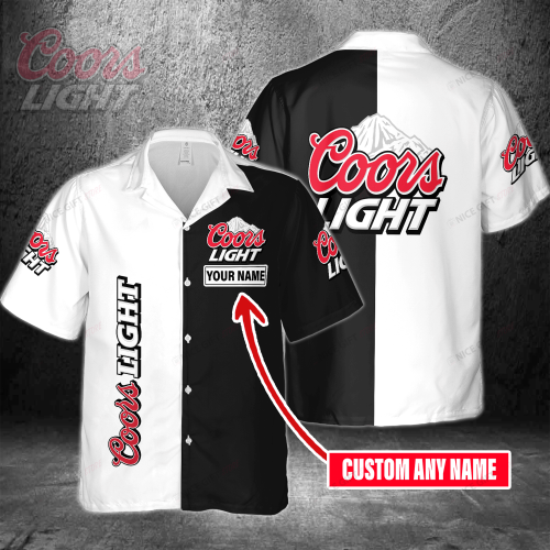 Coors Light Custom Name 3D Button 3D Button Hawaiian Shirt Gift for Men Dad Father Gift for Men Dad Father 3HS-P9G9
