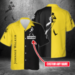 Johnnie Walker Custom Name 3D Button 3D Button Hawaiian Shirt Gift for Men Dad Father Gift for Men Dad Father 3HS-O6A6
