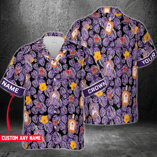 Crown Royal Custom Name 3D Button 3D Button Hawaiian Shirt Gift for Men Dad Father Gift for Men Dad Father 3HS-L9K2