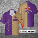 Crown Royal Custom Name 3D Button 3D Button Hawaiian Shirt Gift for Men Dad Father Gift for Men Dad Father 3HS-X3A2
