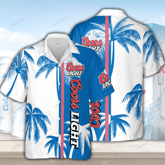 Coors Light 3D Button 3D Button Hawaiian Shirt Gift for Men Dad Father Gift for Men Dad Father 3HS-A8F2