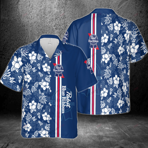 Pabst Blue Ribbon 3D Button 3D Button Hawaiian Shirt Gift for Men Dad Father Gift for Men Dad Father 3HS-P7U5