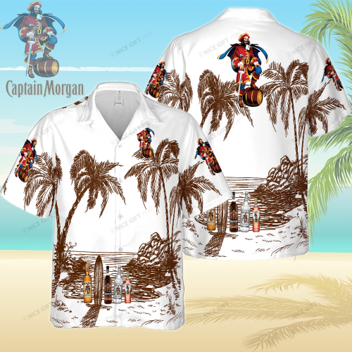 Captain Morgan 3D Button 3D Button Hawaiian Shirt Gift for Men Dad Father Gift for Men Dad Father 3HS-E4E2