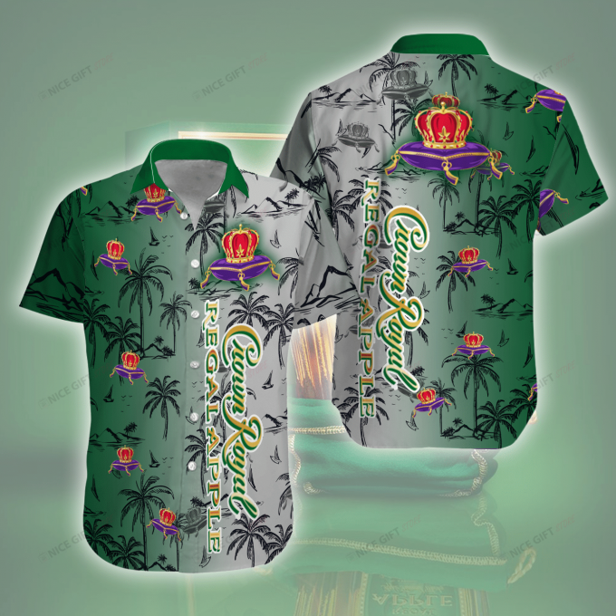 Crown Royal 3D Button 3D Button Hawaiian Shirt Gift for Men Dad Father Gift for Men Dad Father 3HS-E2I1