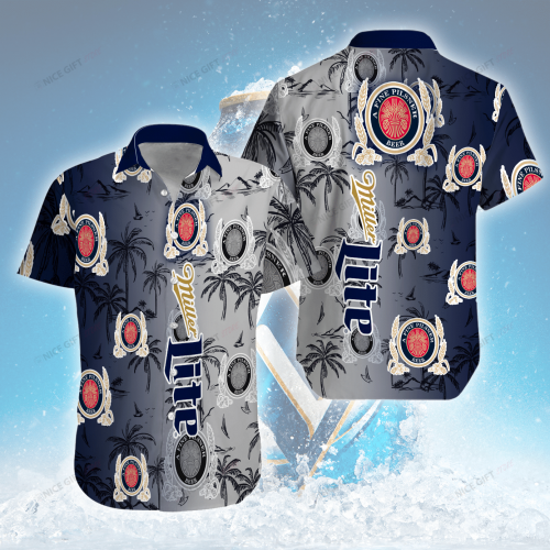 Miller Lite 3D Button 3D Button Hawaiian Shirt Gift for Men Dad Father Gift for Men Dad Father 3HS-I5J1
