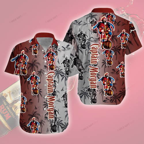 Captain Morgan 3D Button 3D Button Hawaiian Shirt Gift for Men Dad Father Gift for Men Dad Father 3HS-J2X6