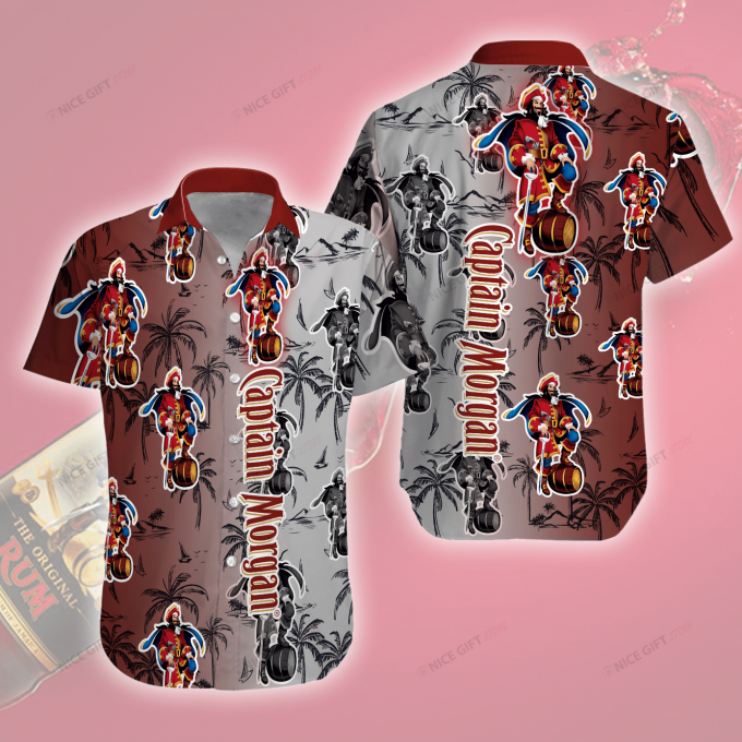 Captain Morgan 3D Button 3D Button Hawaiian Shirt Gift for Men Dad Father Gift for Men Dad Father 3HS-J2X6