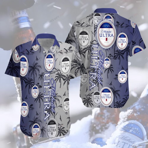 Michelob ULTRA 3D Button 3D Button Hawaiian Shirt Gift for Men Dad Father Gift for Men Dad Father 3HS-E7X4
