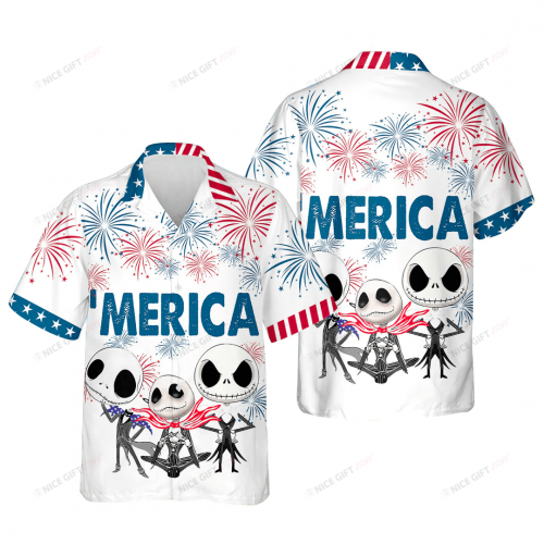 Jack Skellington ‘Merica Hawaiian 3D Shirt 3HS-W2S3