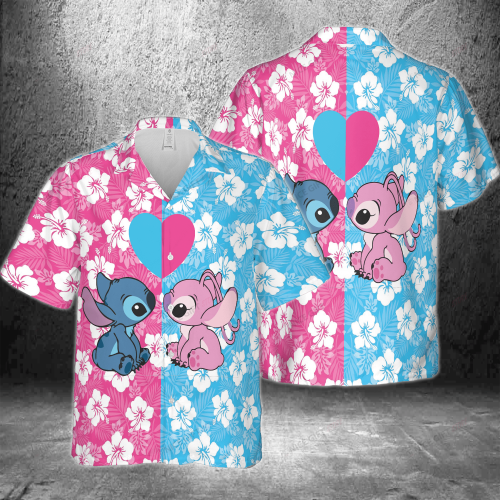 Stitch Valentine’s Day Hawaiian 3D Shirt 3HS-U7D2