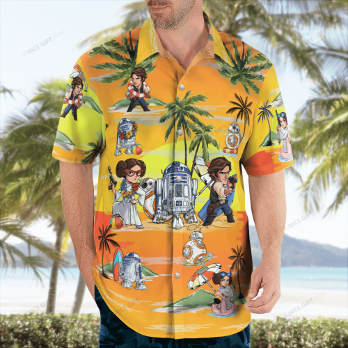 Star Wars Leia Organa Han Solo Hawaiian 3D Shirt 3HS-D9I7
