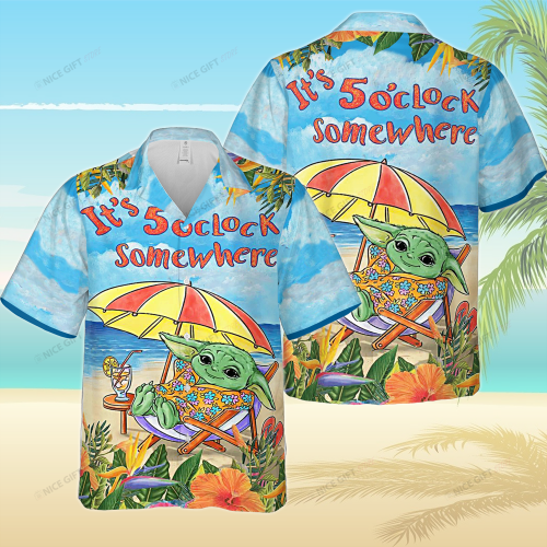 Grogu It’s 5 O’clock Somewhere Hawaiian 3D Shirt 3HS-D9Z5