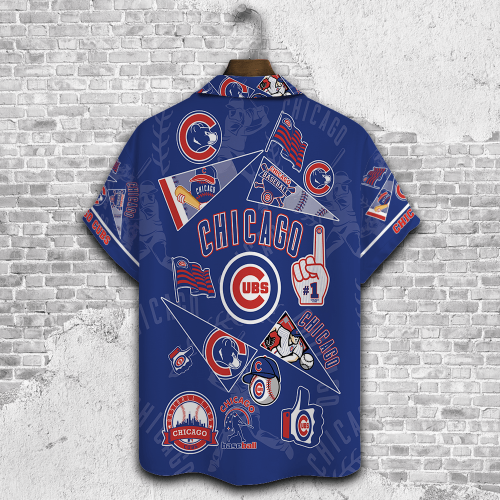 Chicago Cubs 2023 3D Print 3D Button 3D Button Hawaiian Shirt Gift for Men Dad Father Gift for Men Dad Father V1