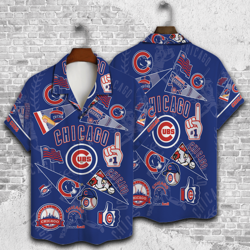 Chicago Cubs 2023 3D Print 3D Button 3D Button Hawaiian Shirt Gift for Men Dad Father Gift for Men Dad Father V1