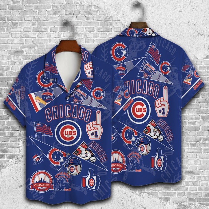 Chicago Cubs 2023 3D Print 3D Button 3D Button Hawaiian Shirt Gift for Men Dad Father Gift for Men Dad Father V1