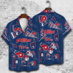 Philadelphia Phillies 2023 3D Print 3D Button 3D Button Hawaiian Shirt Gift for Men Dad Father Gift for Men Dad Father V1