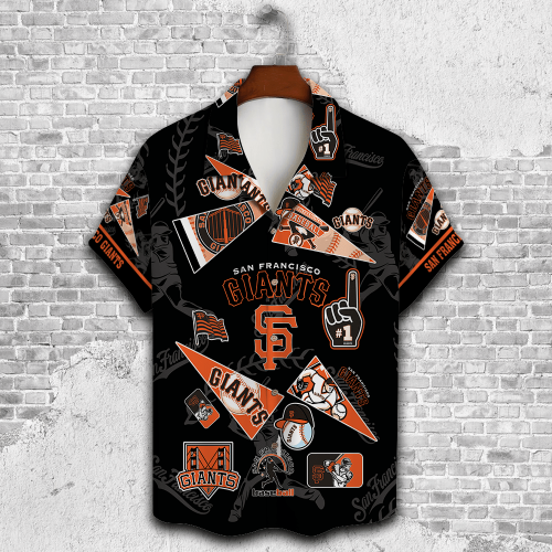 San Francisco Giants 2023 3D Print 3D Button 3D Button Hawaiian Shirt Gift for Men Dad Father Gift for Men Dad Father V1