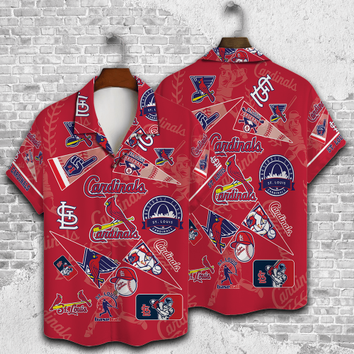 St. Louis Cardinals 2023 3D Print 3D Button 3D Button Hawaiian Shirt Gift for Men Dad Father Gift for Men Dad Father V1