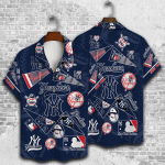 New York Yankees 2023 3D Print 3D Button 3D Button Hawaiian Shirt Gift for Men Dad Father Gift for Men Dad Father V1